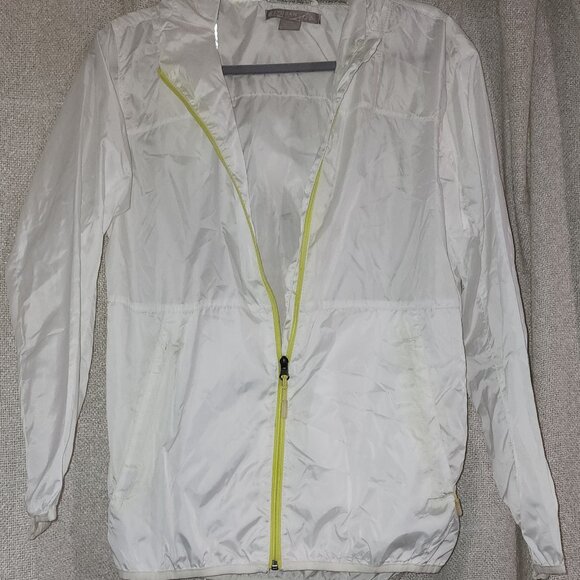 Womens Kyodan white & lime green full zip lightweight windbreaker size M - Picture 1 of 5